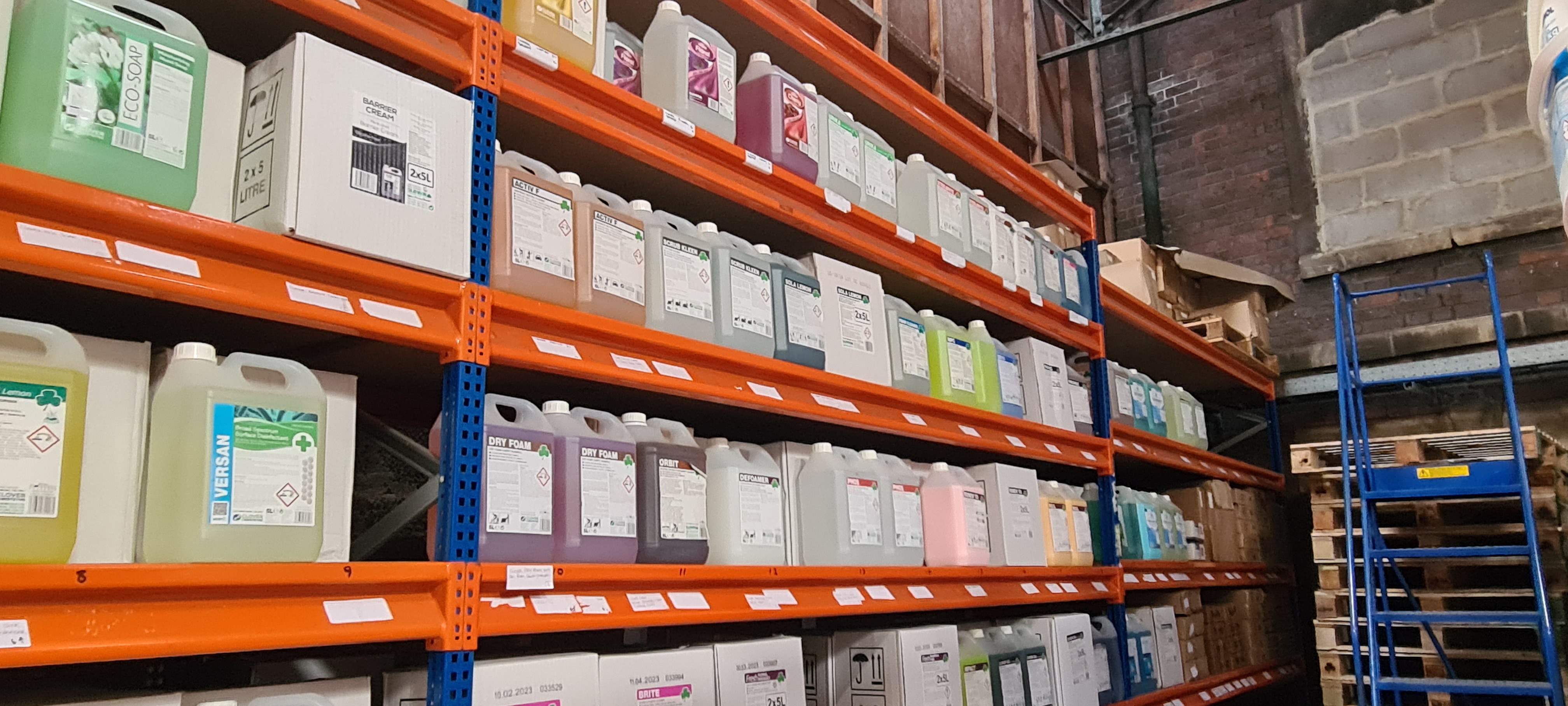Professional cleaning supplies warehouse